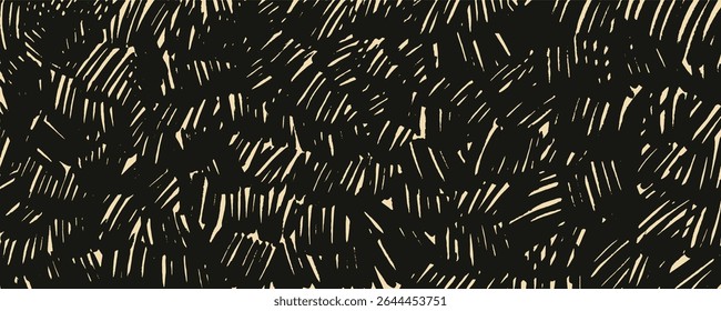 Funky crayon drawn crosshatch background. Graphic grunge texture with messy short lines. Hand drawn pencil, charcoal or crayon vector texture. Sketch vector illustration. Graphic bold bg.