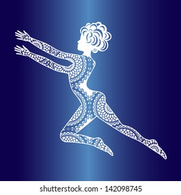 Funky and creative dancer icon logo