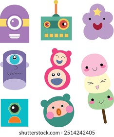 Funky and cute stickers for various purposes, starting from electronic journaling to use in any document