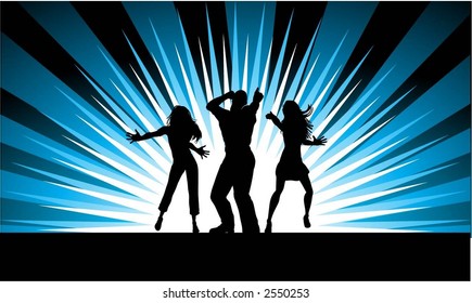 Funky dancers - vector