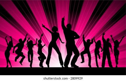 Funky dancers - vector