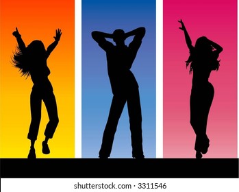 Funky Dancers Vector Stock Vector (Royalty Free) 3311546