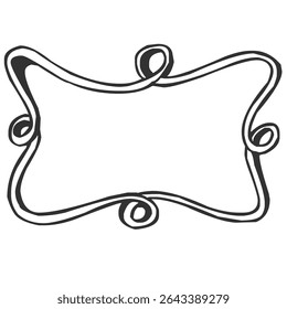 Funky Decorative Frame Whimsical Border Design on Transparent Background