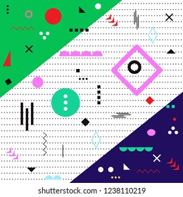 Funky design background, modern art. Trendy funky background for web site, poster, placard, wallpaper and flyer. Useful for brochure and cover. Creative abstract concept, vector illustration