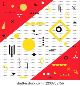 Funky design background, modern art. Trendy funky background for web site, poster, placard, wallpaper and flyer. Useful for brochure and cover. Creative abstract concept, vector illustration