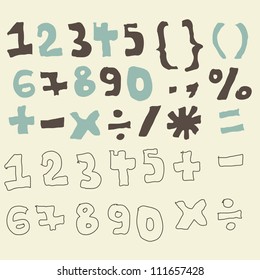 funky digits and maths signs