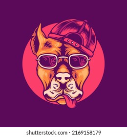 Funky Dog Illustration For Merchandise