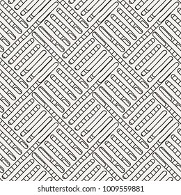 Funky doodle seamless pattern. Vector abstract decorative braided background with ornate ornament