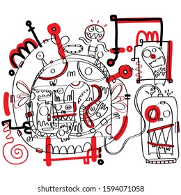 funky doodles explaining physics sometimes