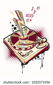 Funky drawn turntable