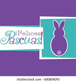 Funky Easter bunny card in vector format. Words translate to "Happy Easter"