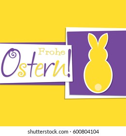 Funky Easter bunny card in vector format. Words translate to "Happy Easter"