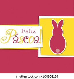 Funky Easter bunny card in vector format. Words translate to "Happy Easter"