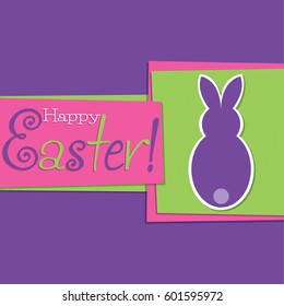 Funky Easter bunny card in vector format.