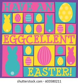 Funky Easter card in vector format.