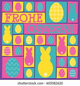 Funky Easter card in vector format. Words translate to "Happy Easter".