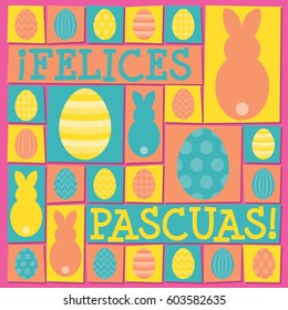 Funky Easter card in vector format. Words translate to "Happy Easter".