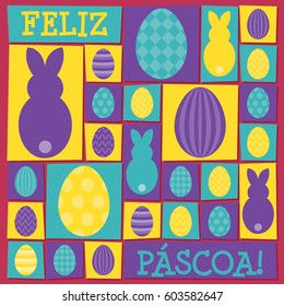 Funky Easter card in vector format. Words translate to "Happy Easter".