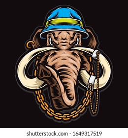 funky elephant vector logo illustration