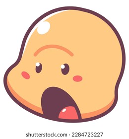 Funky emoticon vector cartoon sign isolated on a white background.