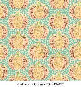 funky fall colored abstract pumpkin field