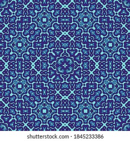 Funky floral motifs seamless pattern vector design. Organic abstract ornament. Curtains print endless pattern. Vintage design.