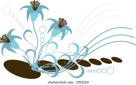 funky flower frame series illustration