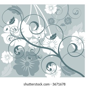 diversión de flor funky con vector de bobina