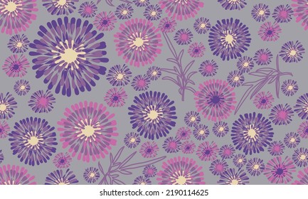 Funky flower seamless pattern. Abstract flower vintage 80s style graphic design background. Vector illustration. For wear fabric apparel textile garment cover decoration.