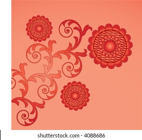 funky flowers with coil stem vector