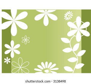 funky flowers frame green vector