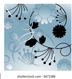 funky flowers on coil vector