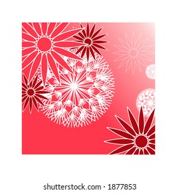 funky flowers with puffy dandelion