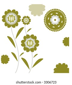 funky flowers vector