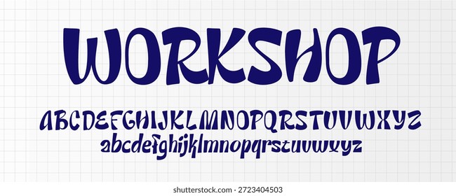 Funky Font Logo Alphabet Vektor Brief Set handgemachte Skript Typografie, kreative Spaß typografische Design für spielerische Titel Text, schrullige Poster-Überschrift, Typ Logotype, Pinsel Schriftarten. Vektorschriftart