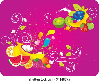 funky fruit background