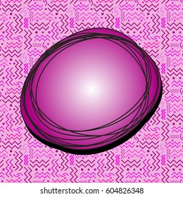 Funky Fuscia Speech Bubble with seamless Memphis style design in background. Vector EPS-10 file, transparency used. 