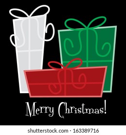 Funky gift Christmas card in vector format.
