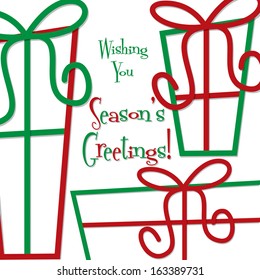 Funky gift Christmas card in vector format.