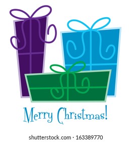 Funky gift Christmas card in vector format.
