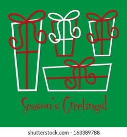 Funky gift Christmas card in vector format.