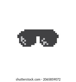 funky glasses pixel style vector flat design