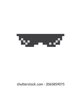 funky glasses pixel style vector flat design
