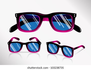 Funky Glasses - Retro (shadows on separate layers)