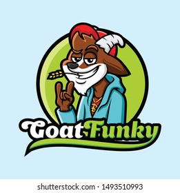 funky goat logo character design