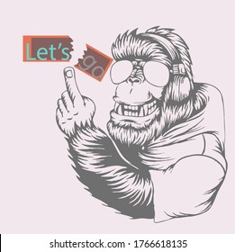 funky gorilla logo design, you can use it for tattoo design, t-shirt printing or anything you want