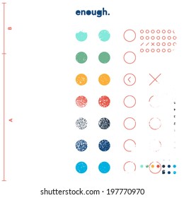 Funky graphic design background - geometrical shapes and dirt