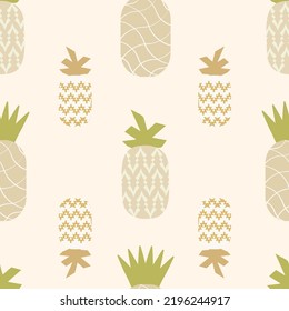 Piñas gráficas funky con fondo pastel, fondo moderno de piña de verano plana