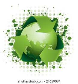 Funky green recycling concept