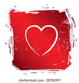 Funky grunge red heart